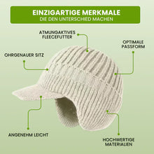Lade das Bild in den Galerie-Viewer, Fjordwarm Wintermütze mit Ohrenschutz im skandinavischen Design | Unisex-Einheitsgröße