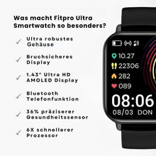 Load image into Gallery viewer, Fitpro Ultra Smartwatch für iOS/Android Handys mit Echtzeit Herzfrequenzmesser, Blutdruck-/Sauerstoff-Tracker
